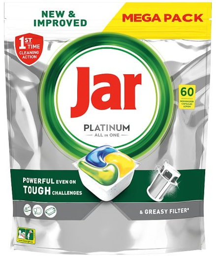 Jar kapsule do umývačky 60ks-Platinum-Lemon